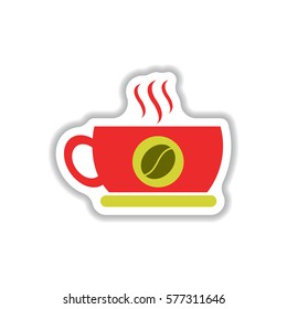 Label Frames and badges vector icon design collection coffee emblem of hot coffee