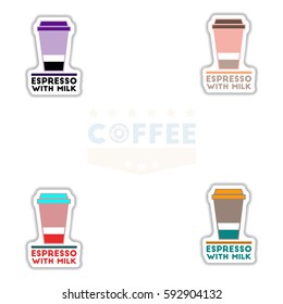 Label Frames and badges vector icon design collection coffee emblem coffee to go