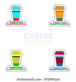 Label Frames and badges vector icon design collection coffee emblem coffee to go