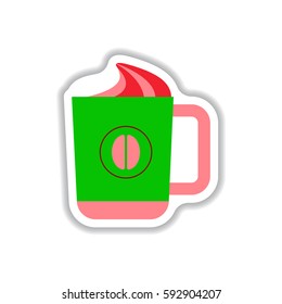 Label Frames and badges vector icon design collection coffee emblem of hot coffee
