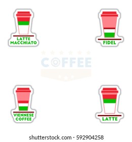 Label Frames and badges vector icon design collection coffee emblem coffee to go