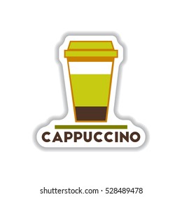 Label Frames and badges vector icons coffee emblem cappuccino to go