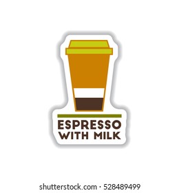 Label Frames and badges vector icons coffee emblem espresso with milk
