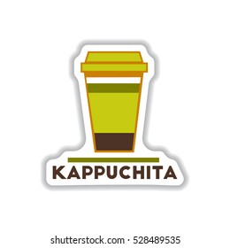 Label Frames and badges vector icons coffee emblem kappuchita to go
