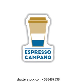 Label Frames and badges vector icons coffee emblem espresso campano to go