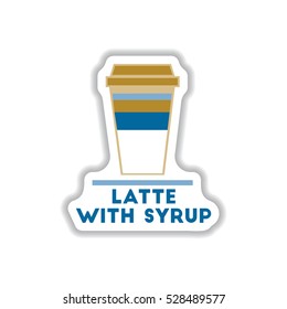 Label Frames and badges vector icons coffee emblem latte with syrup