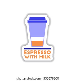 Label Frames and badges vector icons coffee emblem espresso with milk
