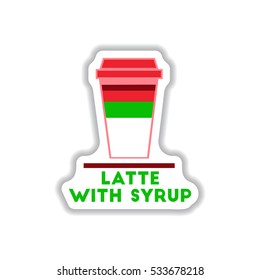 Label Frames and badges vector icons coffee emblem latte with syrup