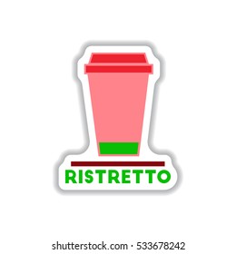 Label Frames and badges vector icons coffee emblem ristretto to go