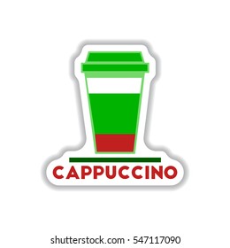Label Frames and badges vector icons coffee emblem cappuccino to go