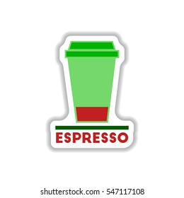 Label Frames and badges vector icons coffee emblemcup of espresso