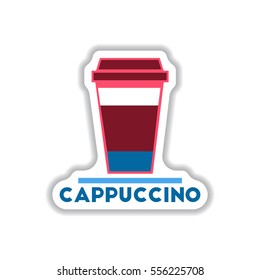 Label Frames and badges vector icons coffee emblem cappuccino to go