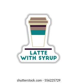 Label Frames and badges vector icons coffee emblem latte with syrup