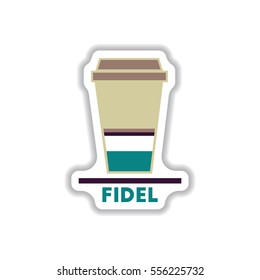 Label Frames and badges vector icons coffee emblem fidel coffee to go