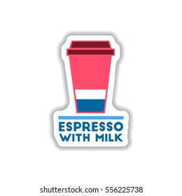 Label Frames and badges vector icons coffee emblem espresso with milk