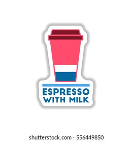 Label Frames and badges vector icons coffee emblem espresso with milk