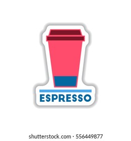Label Frames and badges vector icons coffee emblemcup of espresso