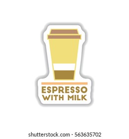 Label Frames and badges vector icons coffee emblem espresso with milk