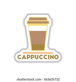 Label Frames and badges vector icons coffee emblem cappuccino to go