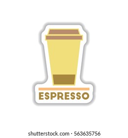 Label Frames and badges vector icons coffee emblemcup of espresso