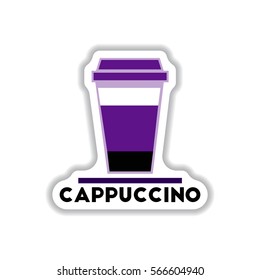 Label Frames and badges vector icons coffee emblem cappuccino to go