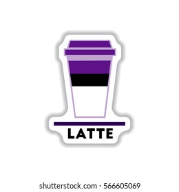 Label Frames and badges vector icons coffee emblem latte to go