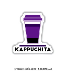 Label Frames and badges vector icons coffee emblem kappuchita to go