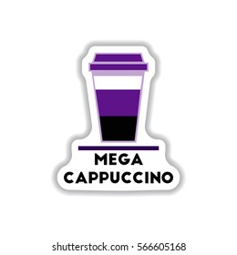 Label Frames and badges vector icons coffee emblem mega cappuccino