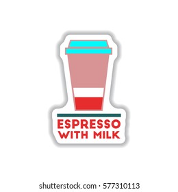 Label Frames and badges vector icons coffee emblem espresso with milk