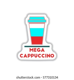 Label Frames and badges vector icons coffee emblem mega cappuccino