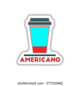 Label Frames and badges vector icons coffee emblem cup of americano
