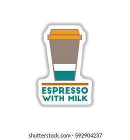 Label Frames and badges vector icons coffee emblem espresso with milk