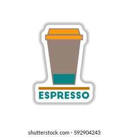 Label Frames and badges vector icons coffee emblemcup of espresso