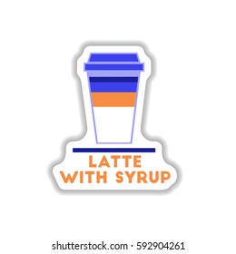 Label Frames and badges vector icons coffee emblem latte with syrup