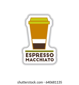 Label Frames and badges vector icons coffee emblem espresso macchiato to go