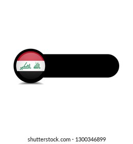 label with free space for text and Iraq flag