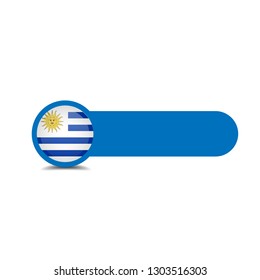 label with free space for text and Uruguay flag