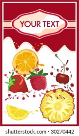 Label with fruits