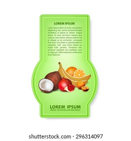 Label with fruits. High quality vector. EPS10 vector