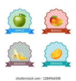 label for fruits, vector illustration