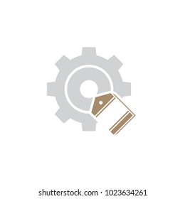 Label Gear Logo Icon Design