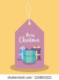 label gift boxes present of christmas
