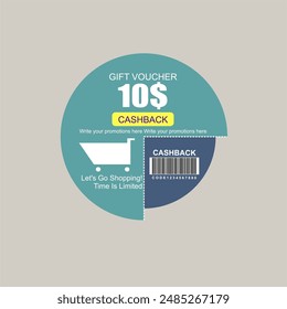 LABEL GIFT VOUCHER CASHBACK 10$ FOR BUSINESS PROMOTIONS AND PRODUCT RECOMENDATIONS