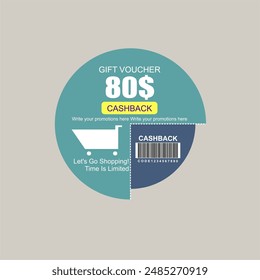 LABEL GIFT VOUCHER CASHBACK 80$ FOR BUSINESS PROMOTIONS AND PRODUCT RECOMENDATIONS