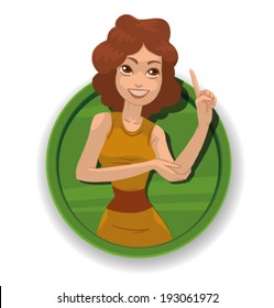 Label girl 02, vector