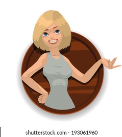 Label girl 06, vector