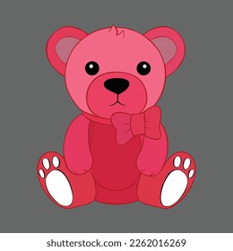 label of girl teddy bear and ribbon with its a girl message.Cute teddy bear toy with heart balloon seamless pattern texture background for kids birthday or Saint Valentine's day.
