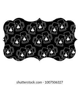 label glass and clover decoration pattern