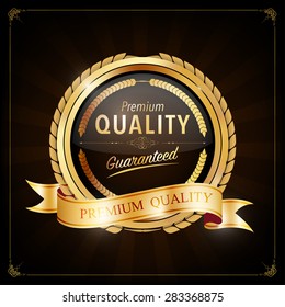 Label with gold elements,Vector EPS10.