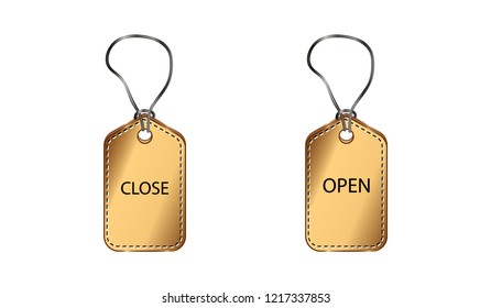 Label gold for opening or closing shop vector EPS10